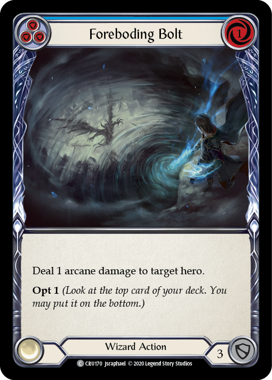 Foreboding Bolt (Blue) [CRU170] Unlimited Edition Rainbow Foil, Crucible of War, Common, CRU170