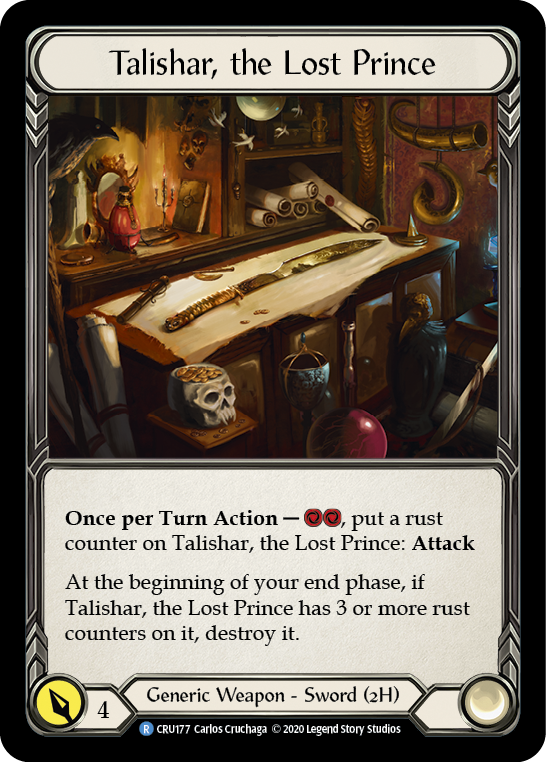 Talishar, the Lost Prince [CRU177] 1st Edition Cold Foil, Crucible of War, Rare, CRU177