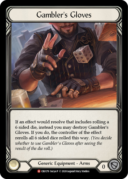 Gambler's Gloves [CRU179] 1st Edition Cold Foil, Crucible of War, Majestic, CRU179