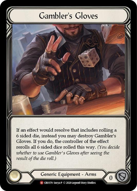 Gambler's Gloves [CRU179] 1st Edition Cold Foil, Crucible of War, Majestic, CRU179