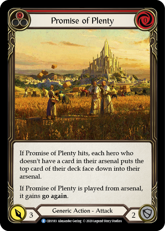 Promise of Plenty (Red) [CRU183] Unlimited Edition Rainbow Foil, Crucible of War, Rare, CRU183