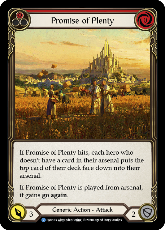 Promise of Plenty (Red) [CRU183] Unlimited Edition Rainbow Foil, Crucible of War, Rare, CRU183