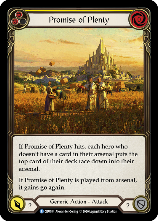 Promise of Plenty (Yellow) [CRU184] Unlimited Edition Rainbow Foil, Crucible of War, Rare, CRU184