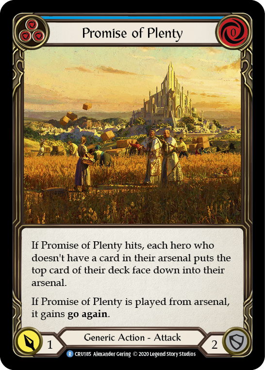 Promise of Plenty (Blue) [CRU185] Unlimited Edition Rainbow Foil, Crucible of War, Rare, CRU185