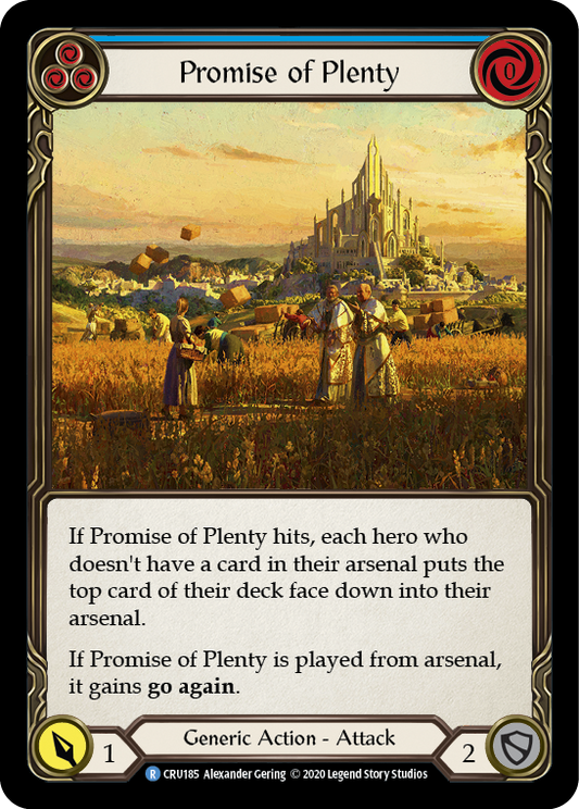 Promise of Plenty (Blue) [CRU185] Unlimited Edition Rainbow Foil, Crucible of War, Rare, CRU185