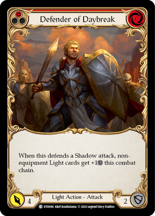 Defender of Daybreak (Red) [DTD094] Rainbow Foil, Dusk till Dawn, Common, DTD094