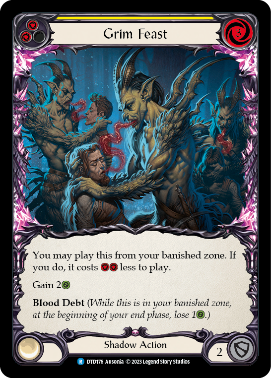 Grim Feast (Yellow) [DTD176] Rainbow Foil, Dusk till Dawn, Rare, DTD176