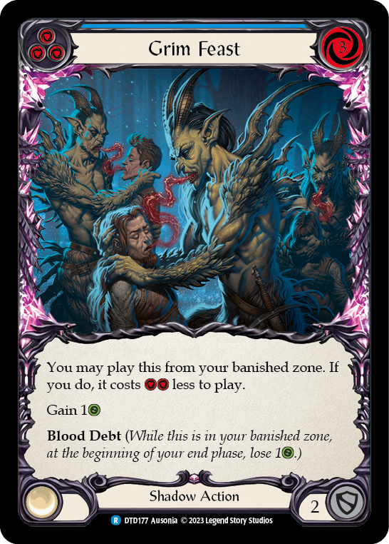 Grim Feast (Blue) [DTD177] Rainbow Foil, Dusk till Dawn, Rare, DTD177