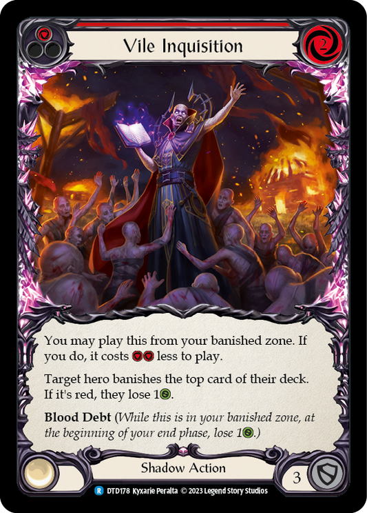 Vile Inquisition (Red) [DTD178] Rainbow Foil, Dusk till Dawn, Rare, DTD178