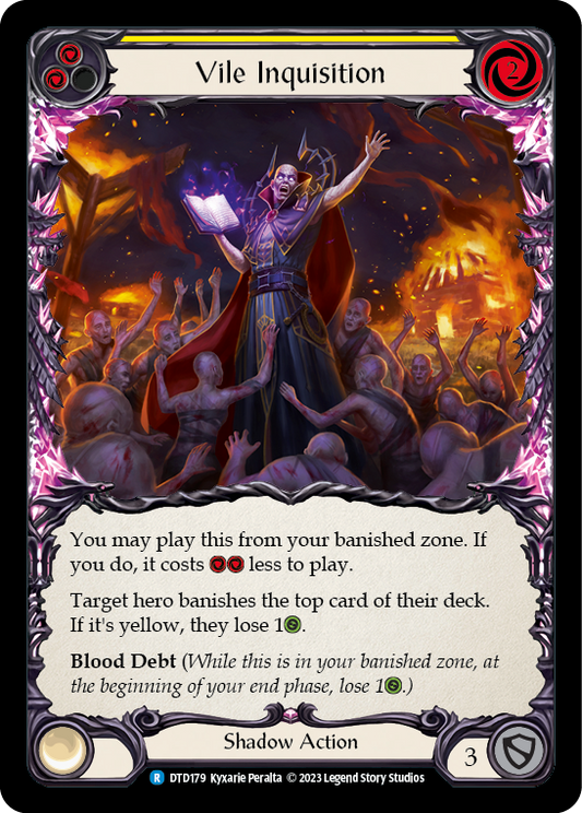 Vile Inquisition (Yellow) [DTD179] Rainbow Foil, Dusk till Dawn, Rare, DTD179