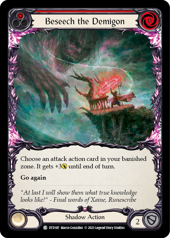 Beseech the Demigon (Red) [DTD187] Rainbow Foil, Dusk till Dawn, Common, DTD187