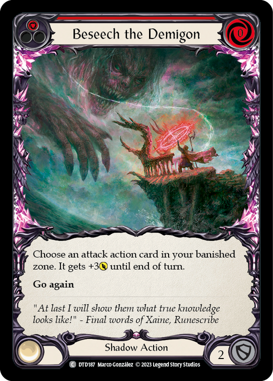 Beseech the Demigon (Red) [DTD187] Rainbow Foil, Dusk till Dawn, Common, DTD187