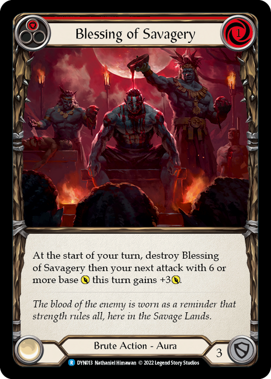 Blessing of Savagery (Red) [DYN013] Rainbow Foil, Dynasty, Rare, DYN013