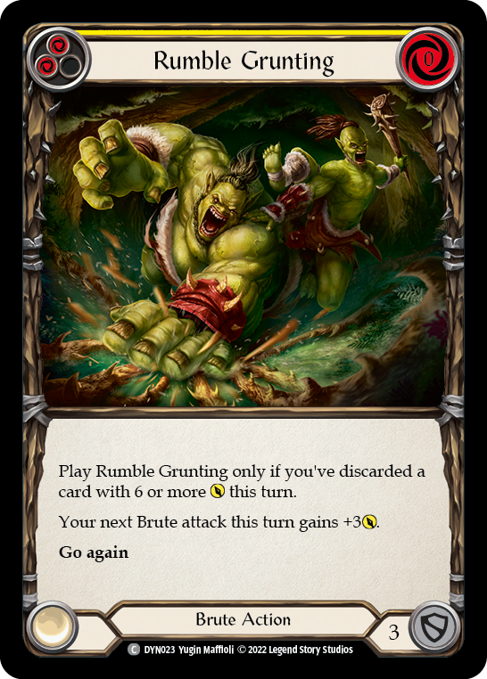 Rumble Grunting (Yellow) [DYN023] Rainbow Foil, Dynasty, Common, DYN023