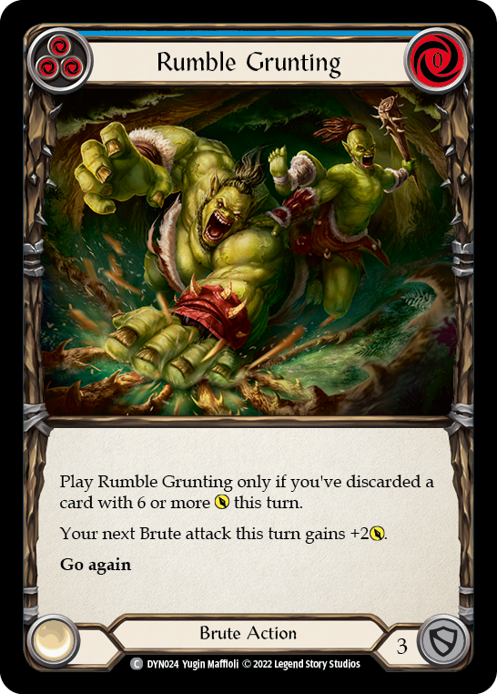 Rumble Grunting (Blue) [DYN024] Rainbow Foil, Dynasty, Common, DYN024