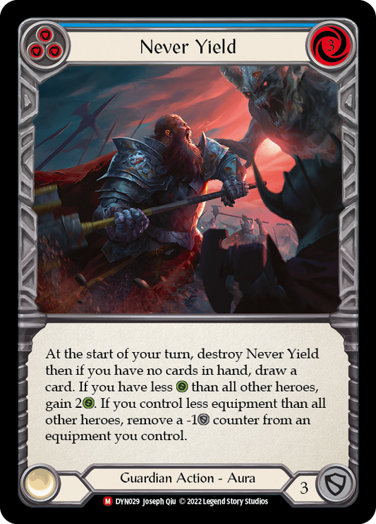 Never Yield [DYN029] Rainbow Foil, Dynasty, Majestic, DYN029