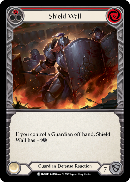 Shield Wall (Red) [DYN036] Rainbow Foil, Dynasty, Common, DYN036