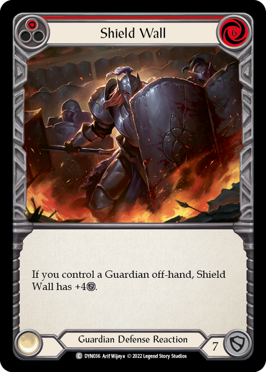 Shield Wall (Red) [DYN036] Rainbow Foil, Dynasty, Common, DYN036