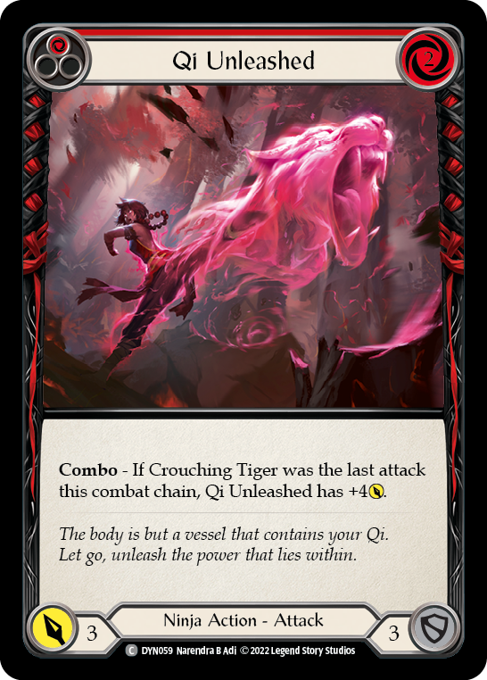 Qi Unleashed (Red) [DYN059] Rainbow Foil, Dynasty, Common, DYN059