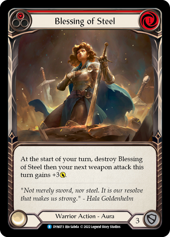 Blessing of Steel (Red) [DYN073] Rainbow Foil, Dynasty, Rare, DYN073