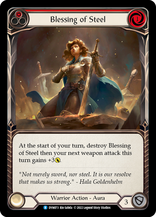 Blessing of Steel (Red) [DYN073] Rainbow Foil, Dynasty, Rare, DYN073