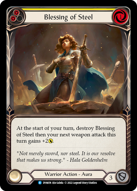 Blessing of Steel (Yellow) [DYN074] Rainbow Foil, Dynasty, Rare, DYN074