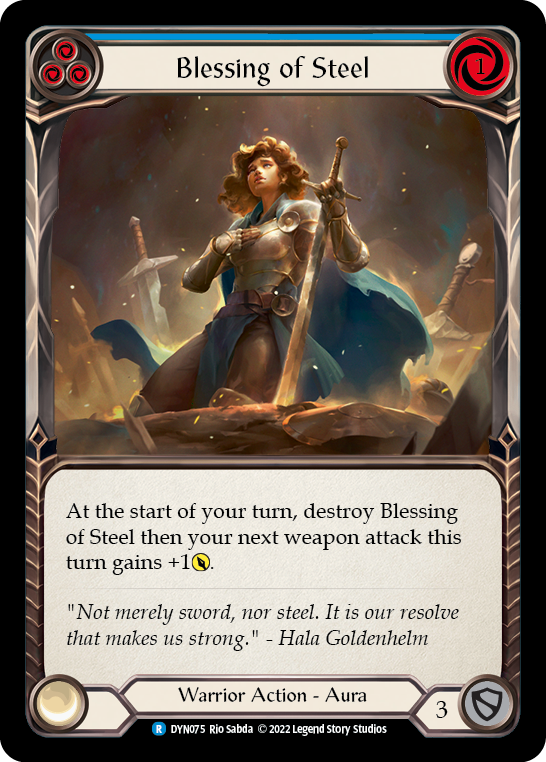 Blessing of Steel (Blue) [DYN075] Rainbow Foil, Dynasty, Rare, DYN075