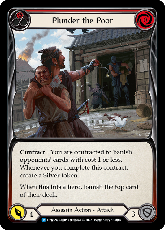 Plunder the Poor (Red) [DYN124] Rainbow Foil, Dynasty, Rare, DYN124