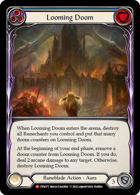 Looming Doom (Extended Art) [DYN175] Rainbow Foil, Dynasty, Majestic, DYN175