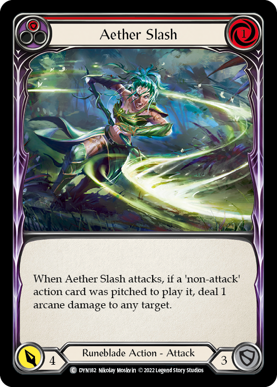 Aether Slash (Red) [DYN182] Rainbow Foil, Dynasty, Common, DYN182