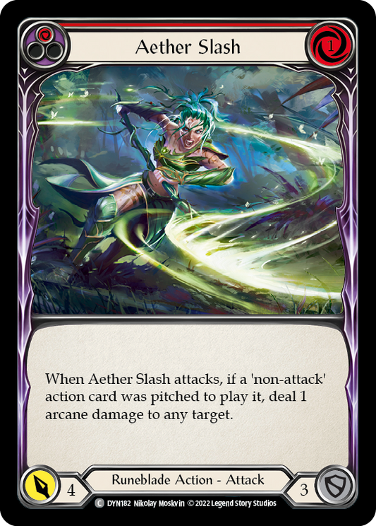 Aether Slash (Red) [DYN182] Rainbow Foil, Dynasty, Common, DYN182