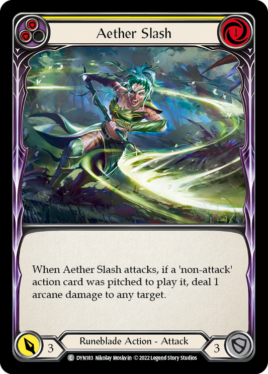 Aether Slash (Yellow) [DYN183] Rainbow Foil, Dynasty, Common, DYN183