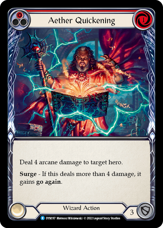 Aether Quickening (Red) [DYN197] Rainbow Foil, Dynasty, Rare, DYN197