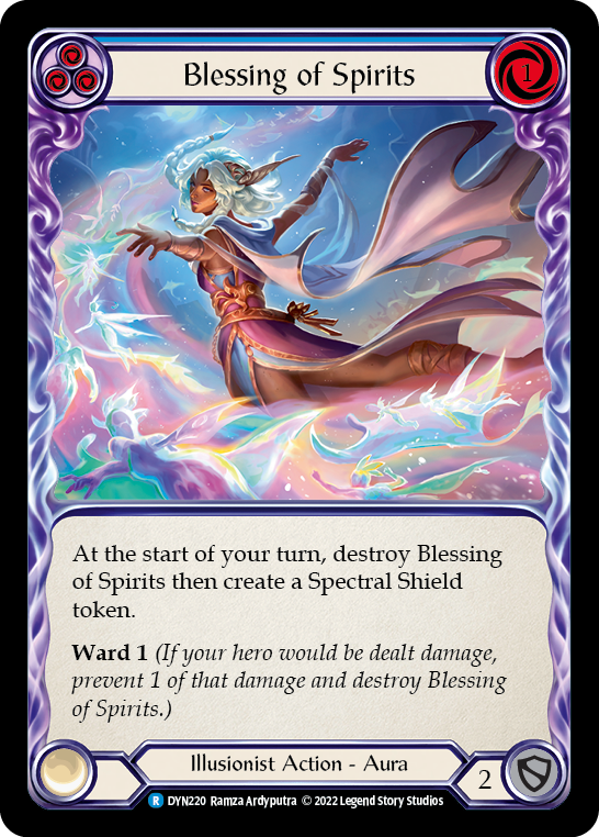 Blessing of Spirits (Blue) [DYN220] Rainbow Foil, Dynasty, Rare, DYN220