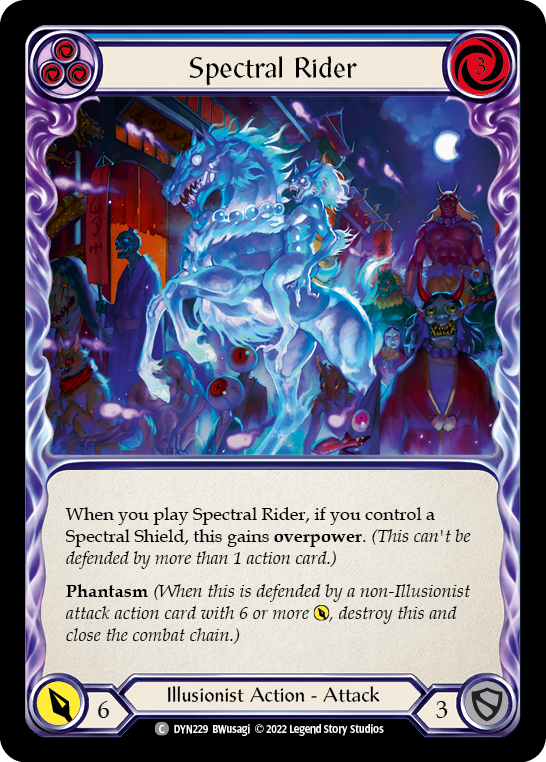 Spectral Rider (Blue) [DYN229] Rainbow Foil, Dynasty, Common, DYN229