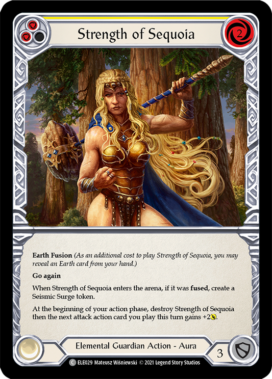 Strength of Sequoia (Yellow) [ELE029] Unlimited Edition Rainbow Foil, Tales of Aria, Common, ELE029