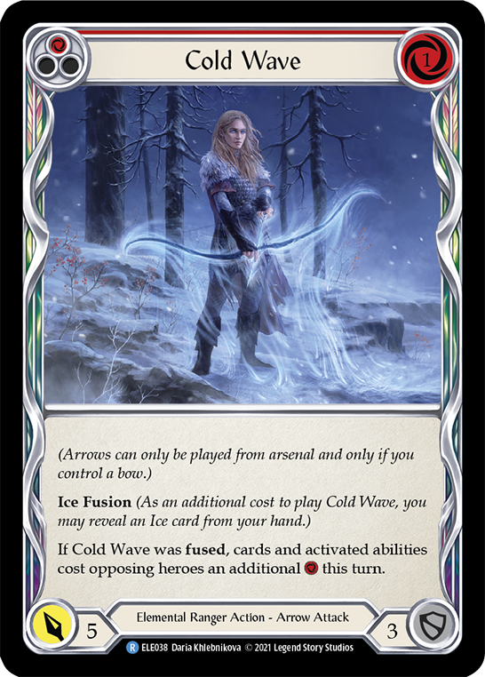 Cold Wave (Red) [ELE038] Unlimited Edition Rainbow Foil, Tales of Aria, Rare, ELE038