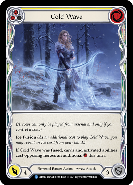 Cold Wave (Yellow) [ELE039] Unlimited Edition Rainbow Foil, Tales of Aria, Rare, ELE039