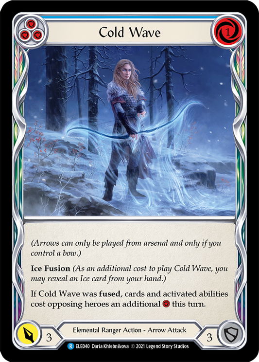 Cold Wave (Blue) [ELE040] Unlimited Edition Rainbow Foil, Tales of Aria, Rare, ELE040