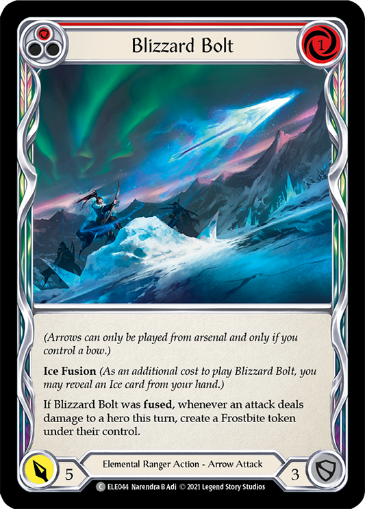 Blizzard Bolt (Red) [ELE044] Unlimited Edition Rainbow Foil, Tales of Aria, Common, ELE044