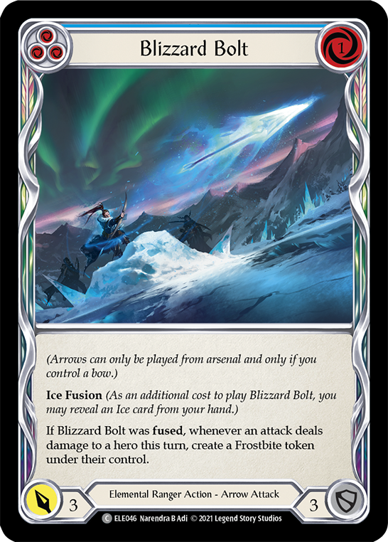 Blizzard Bolt (Blue) [ELE046] Unlimited Edition Rainbow Foil, Tales of Aria, Common, ELE046