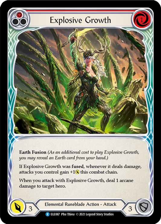 Explosive Growth (Red) [ELE067] 1st Edition Rainbow Foil, Tales of Aria, Rare, ELE067