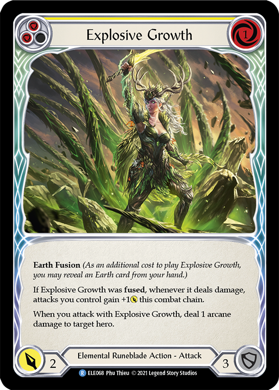 Explosive Growth (Yellow) [ELE068] Unlimited Edition Rainbow Foil, Tales of Aria, Rare, ELE068