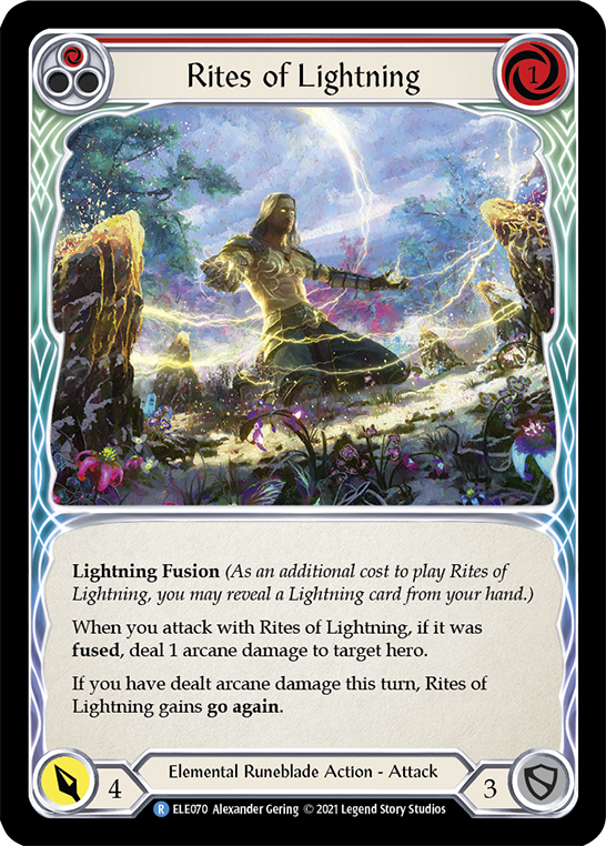 Rites of Lightning (Red) [ELE070] Unlimited Edition Rainbow Foil, Tales of Aria, Rare, ELE070