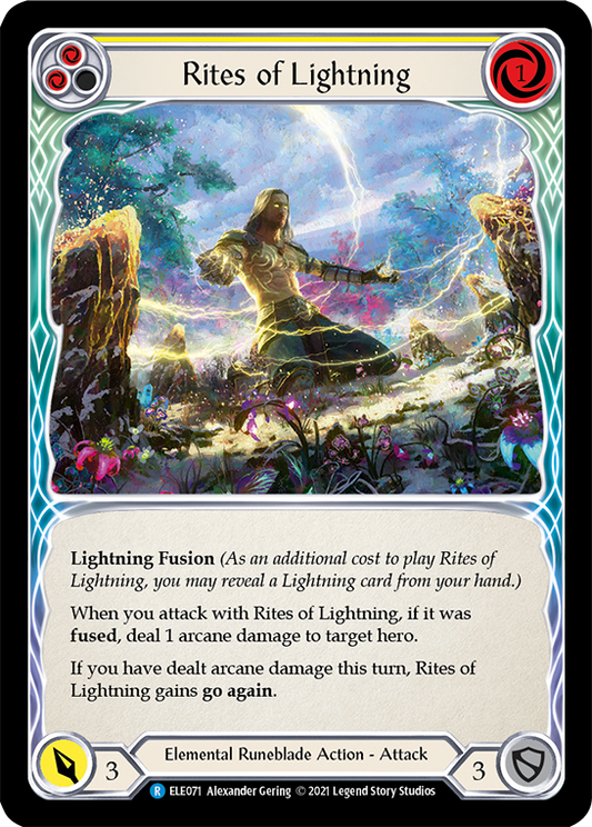 Rites of Lightning (Yellow) [ELE071] 1st Edition Rainbow Foil, Tales of Aria, Rare, ELE071