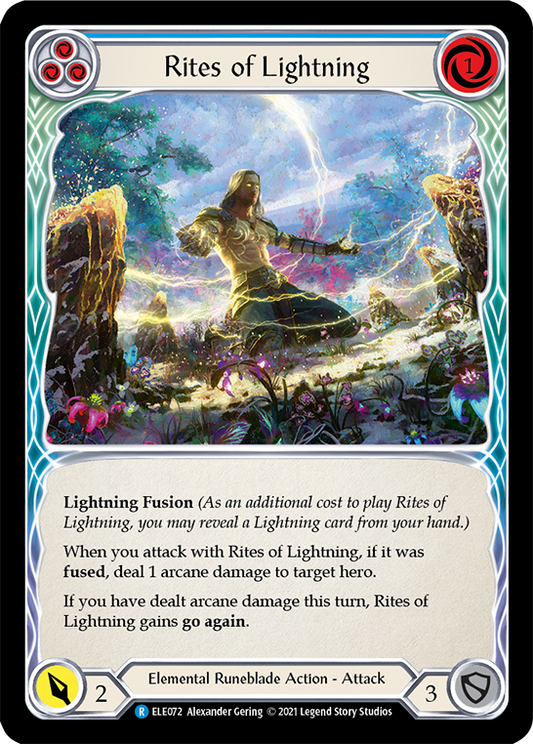 Rites of Lightning (Blue) [ELE072] Unlimited Edition Rainbow Foil, Tales of Aria, Rare, ELE072