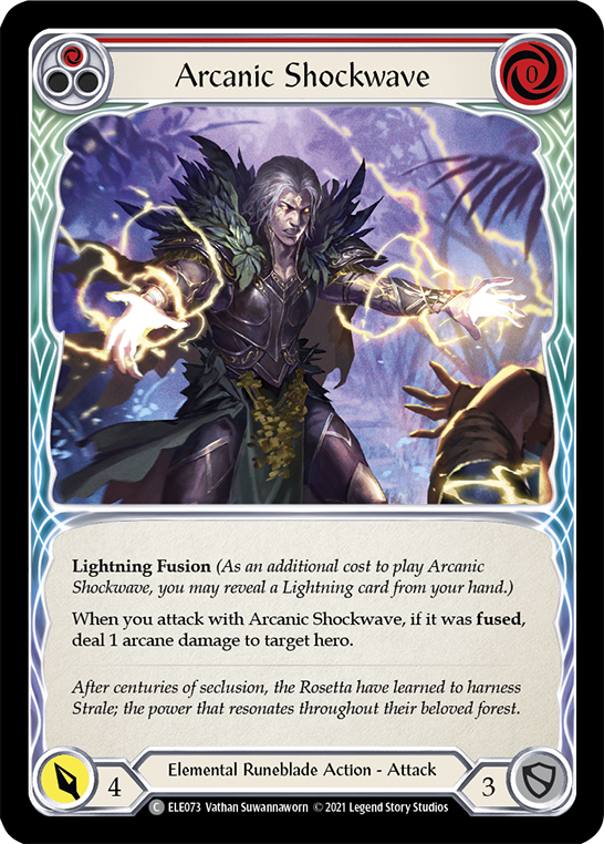 Arcanic Shockwave (Red) [ELE073] Unlimited Edition Rainbow Foil, Tales of Aria, Common, ELE073