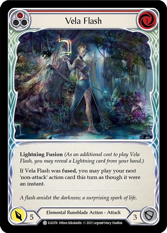 Vela Flash (Red) [ELE076] 1st Edition Rainbow Foil, Tales of Aria, Common, ELE076