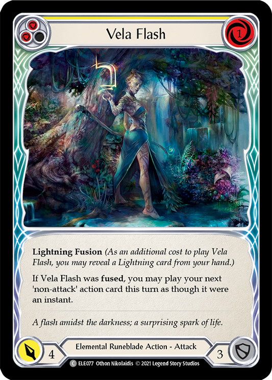 Vela Flash (Yellow) [ELE077] Unlimited Edition Rainbow Foil, Tales of Aria, Common, ELE077