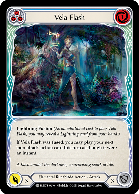 Vela Flash (Blue) [ELE078] Unlimited Edition Rainbow Foil, Tales of Aria, Common, ELE078